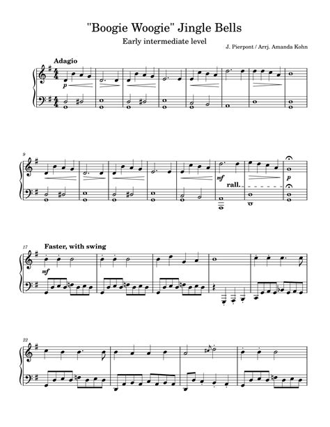 Jingle Bells Jazz Easy Piano Arr Amanda Kohn By James Pierpont