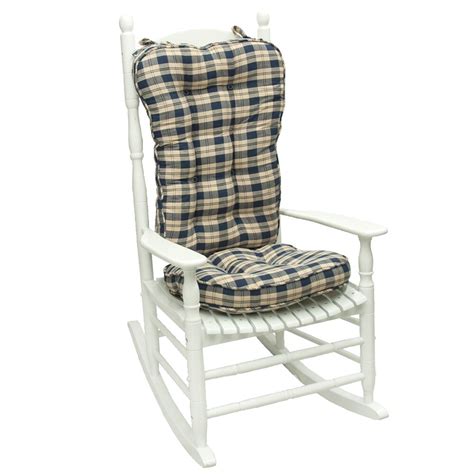 Navy Plaid Jumbo Rocking Chair Cushion Free Shipping Today