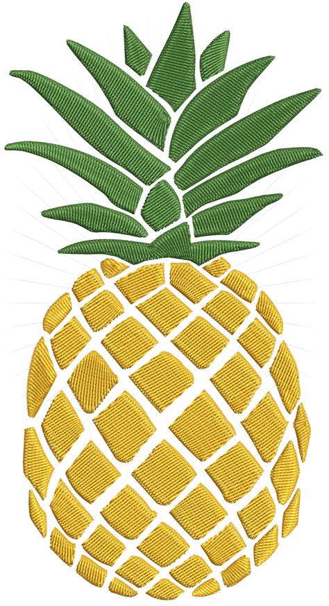 Pineapple Machine Embroidery Pattern For 4x4 5x7 And 6x10 Inch Hoops