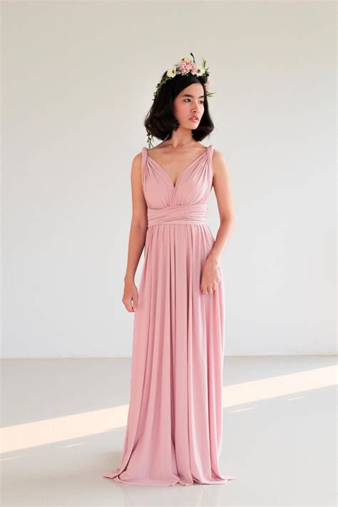 Dusty Pink Infinity Dress Bridesmaid Dress Prom Dress Convertible Dress