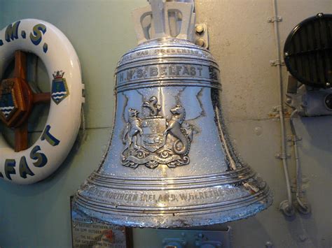 Photo Museum Ship Hms Belfasts Bell London England United Kingdom