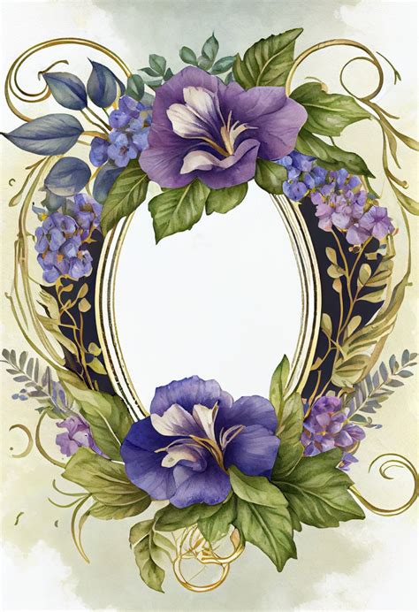 Free Watercolor Flower Frame