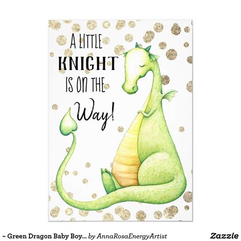 Green Dragon Baby Boy Baby Shower Invitation Zazzle Baby Shower