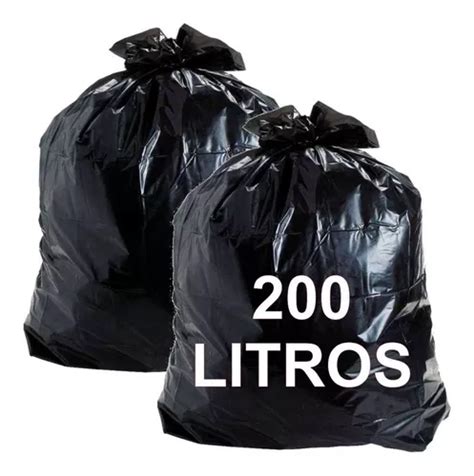 Kit 2 Saco Lixo Preto 200l Reforçado Médio Fd 50 Total 100un