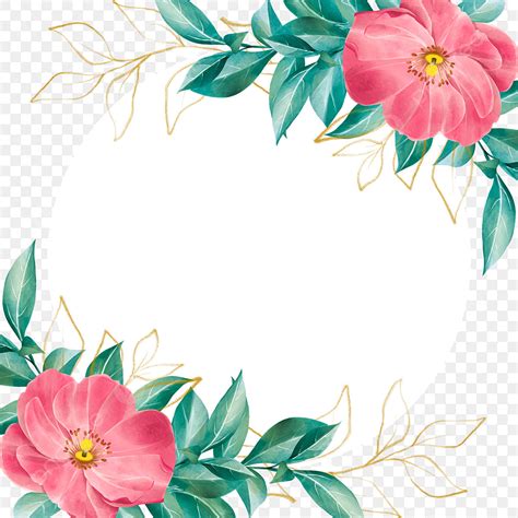 Cute Watercolor Flower Frame Png Infoupdate Org