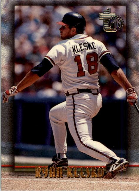 1995 Topps Embossed Atlanta Braves Baseball Card 21 Ryan Klesko EBay