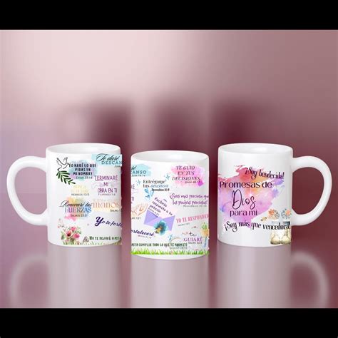 Promesas De Dios Sublimation Mug Wrap Inspirational Mug Wrap Png