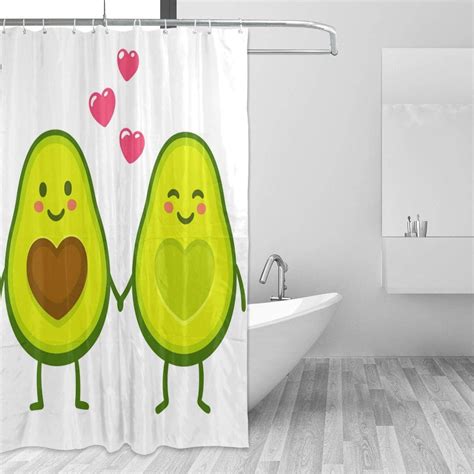 Dreamtimes Avocado Couple Holding Hands Bath Shower Curtain Liners 72