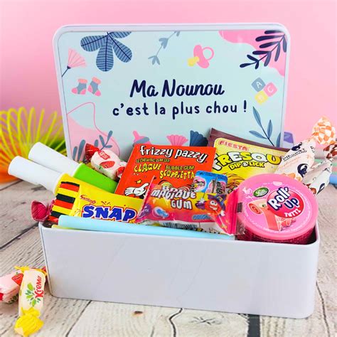 Boîte de bonbons rétro Ma Nounou c est la plus chou