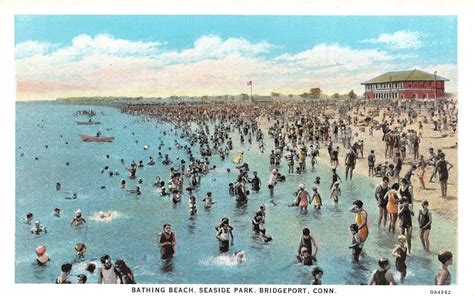 Bridgeport Connecticut CT ~ BEATHING BEACH~SEASIDE PARK Swimmers c1920s ...