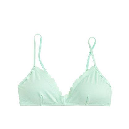 Scalloped French Bikini Top In Italian Matte Via J Crew French