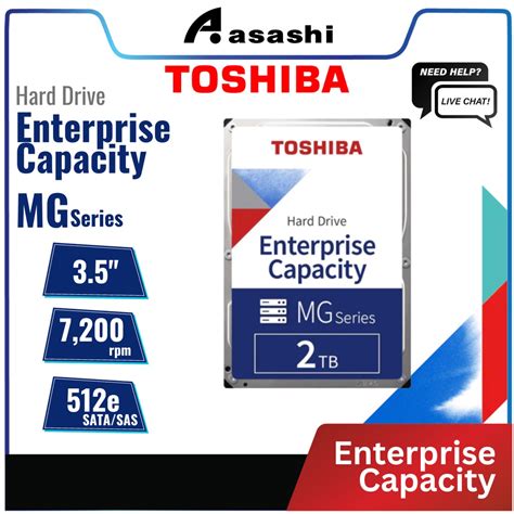 Toshiba MG Series Enterprise Capacity 3 5 7200rpm SAS SATA 512e 2TB