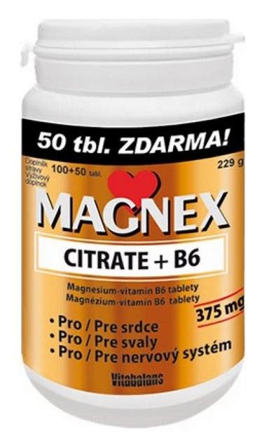 Vitabalans Magnex Citrate 375 mg B6 od 257 Kč Zbozi cz