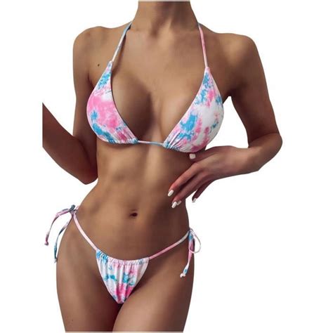 Maillot De Bain Ensemble Bikini Réglable Bandage Décontracté