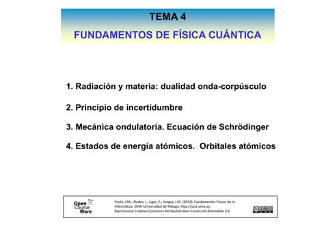 TEMA 4 FUNDAMENTOS DE FÍSICA CUÁNTICA