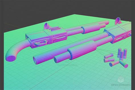 Candy Shotgun Gaming Weapon Free 3d Model Blend C4d Dae Max