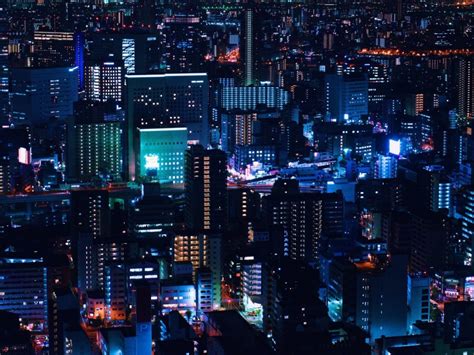 Night City City Lights Aerial View Lighting Night 4k Wallpaper | TOPpng