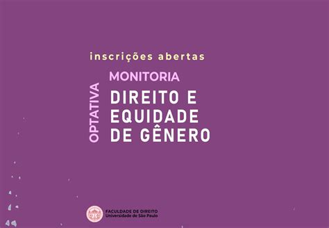 Disciplina Interdisciplinar De Equidade E Gênero Recebe Inscrições Para