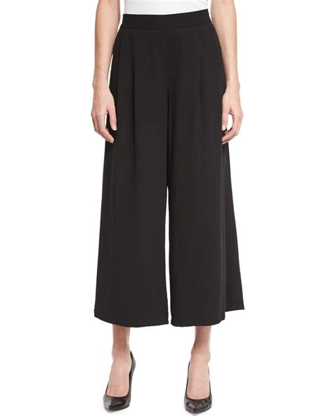 Eileen Fisher Woven Tencel® Grain Wide Leg Cropped Pants Plus Size