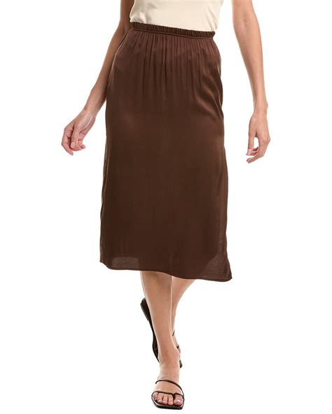 Buy Chaser Side Slit Midi Skirt Brown At Off Editorialist