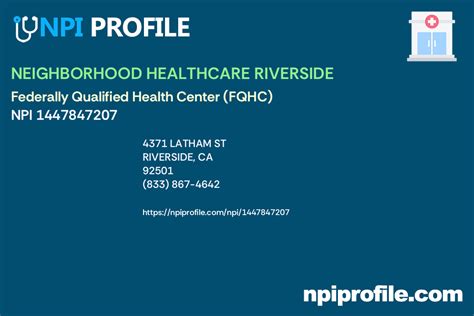 Neighborhood Healthcare Riverside Npi 1447847207 Cliniccenter In