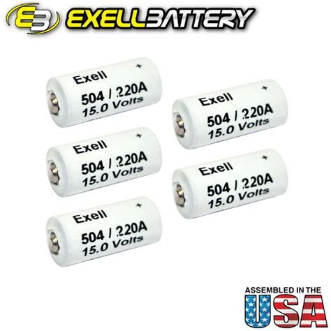 5x Exell A220 504a Alkaline 15v Battery Neda 220 Lr154 10f15