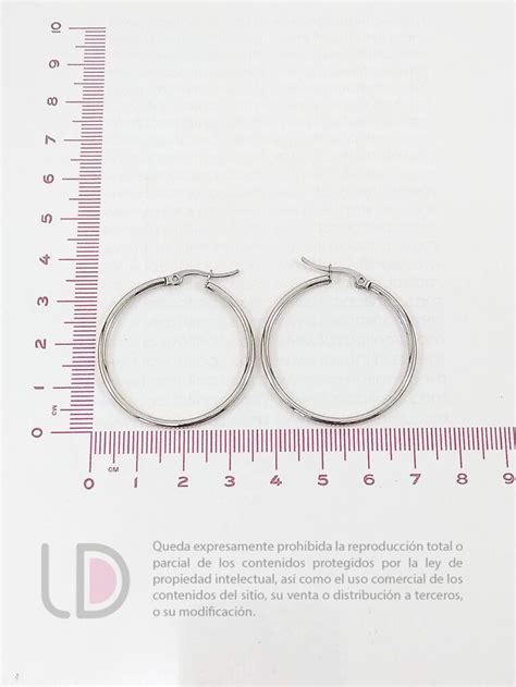 Par de Aros Argollas de Acero Quirúrgico 30mm A Las Dalinas Insumos