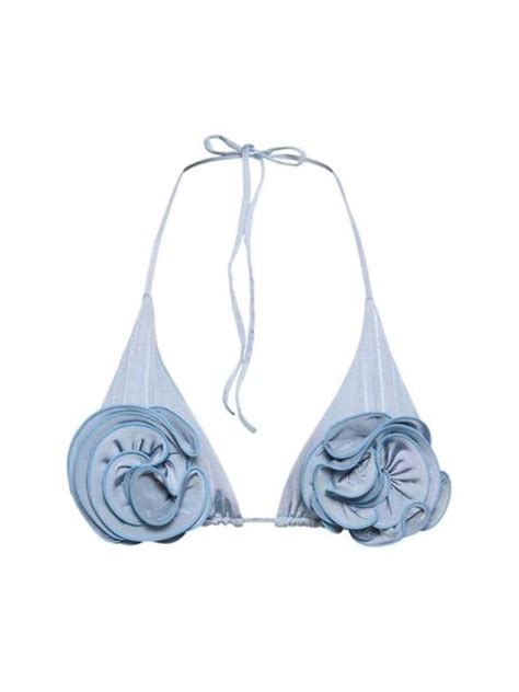 MAGDA BUTRYM Lycra Rose Triangle Bikini Top REVERSIBLE