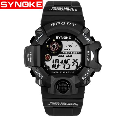 Synoke Hommes Montre Num Rique Sports De Plein Air Tanche Montres