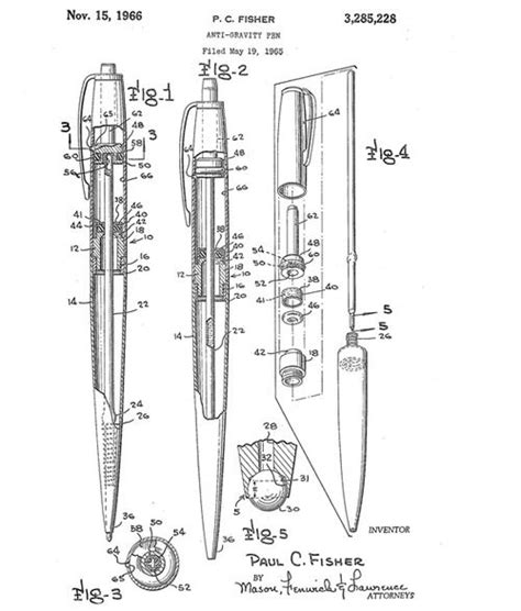 Patent Drawing For The Fisher Anti Gravity Pen Aka The Nasa “space