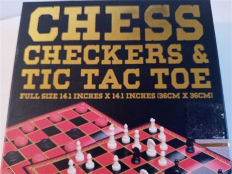 Cardinal Chess Checkers Tic Tac Toe 3 Game Set Full Size New Sealed Box