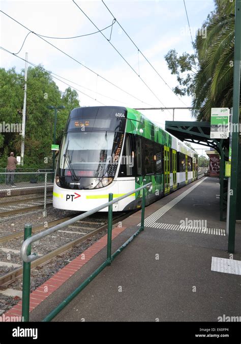 E Type Tram on Route No 96 to St Kilda in Melbourne Stock Photo - Alamy