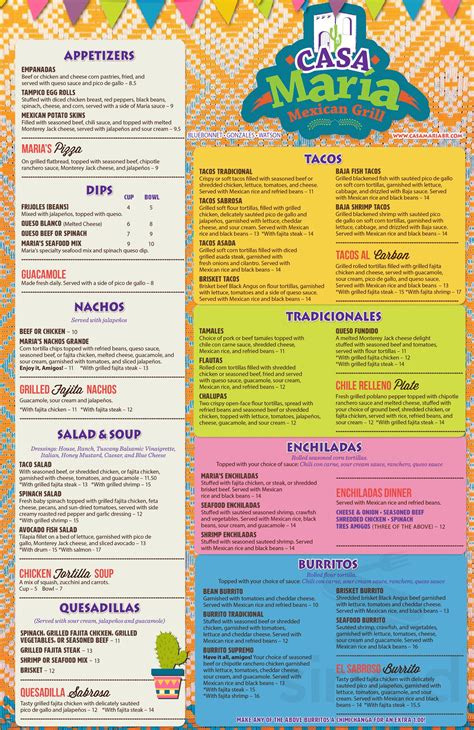 CASA MARIA MEXICAN GRILL WATSON Menu In Denham Springs Louisiana USA