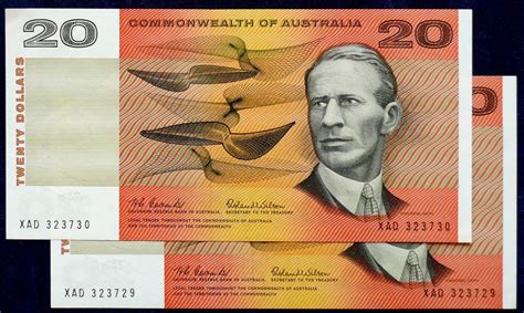 1966 Australia Twenty Dollars Paper X 2 Xad