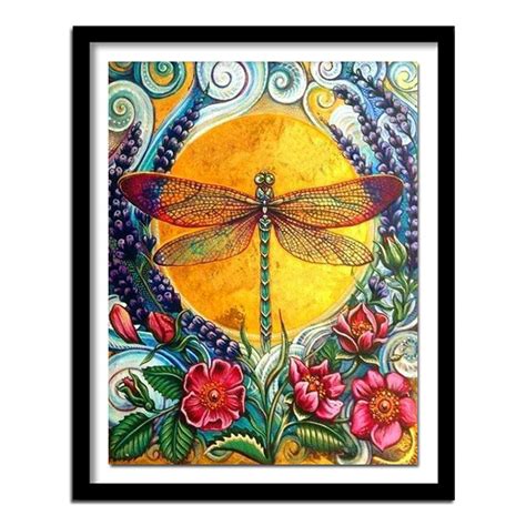 5d Diamond Painting Dragonfly Diamond Embroidery Diy Full Round Resin