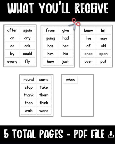 First Grade Dolch Sight Words Downloadable First Grade Flash Cards