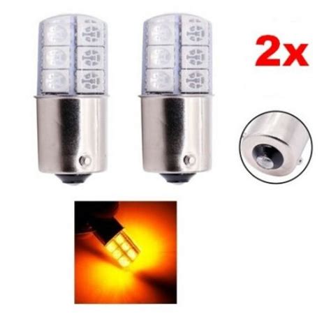 Ampoules BA15S LED P21 W Orange Veilleuses Gel 1156 Pour Feux