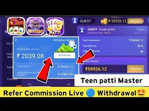 Teen Patti Master Refer Earn Teen Patti Master Withdrawal Teen