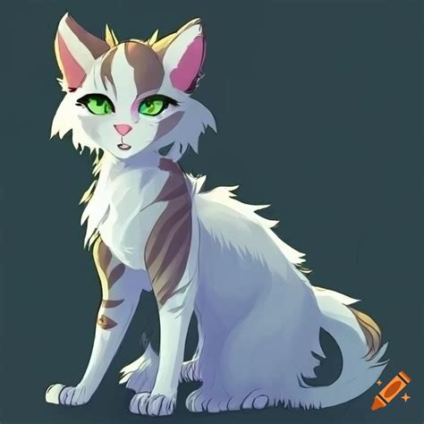 Warrior Cats Oc Fluffy Gray Calico With Green Eyes And Clovers