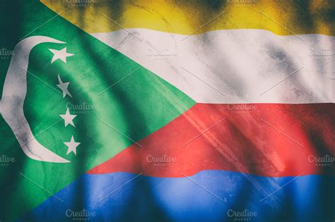 Old Comoros flag ~ Abstract Photos ~ Creative Market