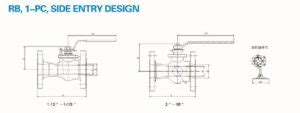 Floating Ball Valve RB 1 PC Side Entry Design Global Flow Control