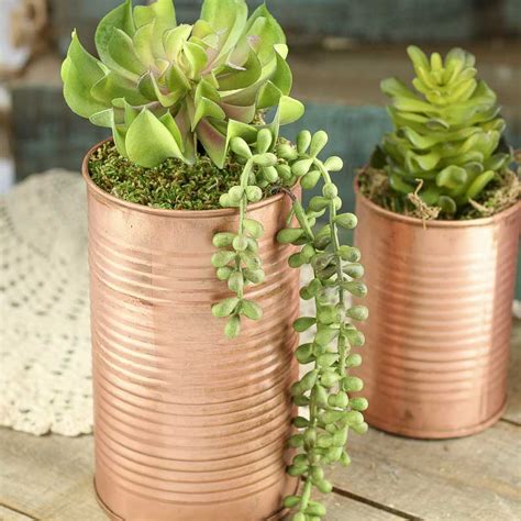 Copper Metal Can Vase Set Vase And Bowl Fillers Home Decor