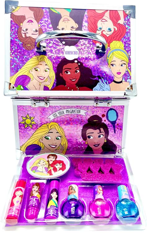 Disney Princess Townley Girl Train Case Cosmetic Makeup Set Includes