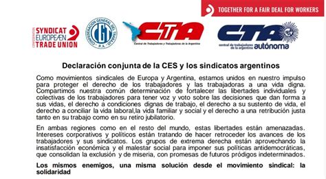 Central de Trabajadores y Trabajadoras de la Argentina Declaración