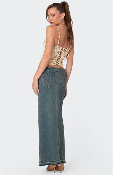 Edikted Indira Printed Cupped Lace Up Corset Pacsun