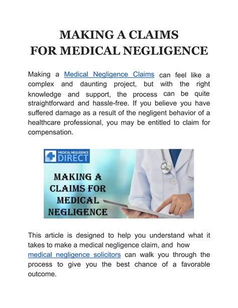 Medical Negligence Claims Medical Negligence Pdf