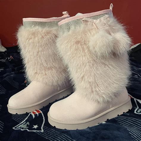 Pink Boots Wit Da Fur Size 85 Brand New In Depop