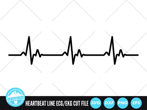 Heartbeat Line Svg Ecg Ekg Cut File Healthcare Vector By Ld Digital