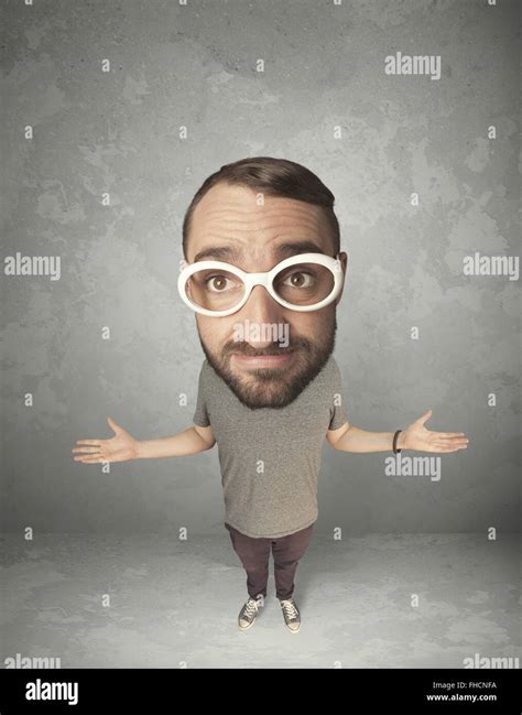 Funny person with big head Stock Photo - Alamy