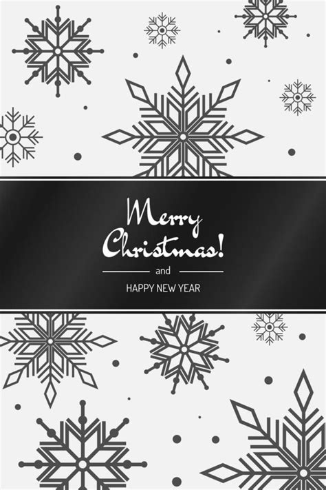 Black and white Merry Christmas card 13042579 Vector Art at Vecteezy